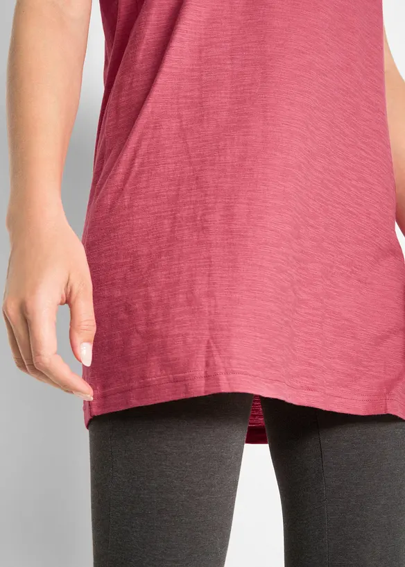 Boxy, lang topp med korte ermer, bonprix