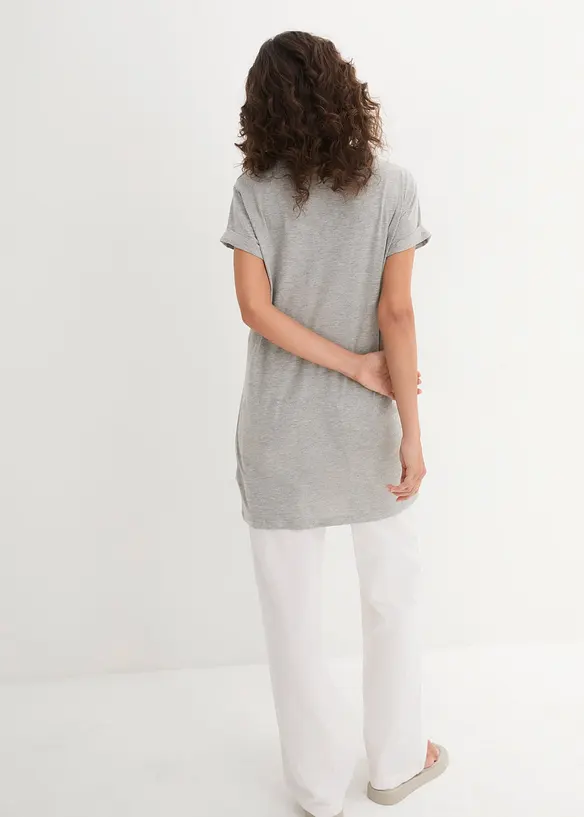 Boxy, lang topp med korte ermer, bonprix