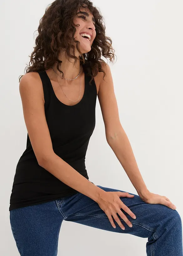 Singlet med stretch (2-pack), bonprix