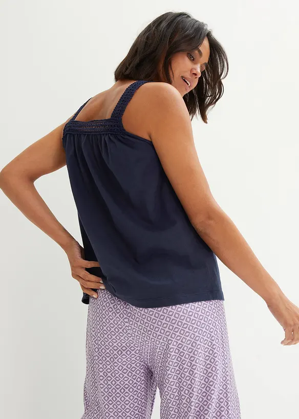 Ledig topp av blonde med stropper, bonprix