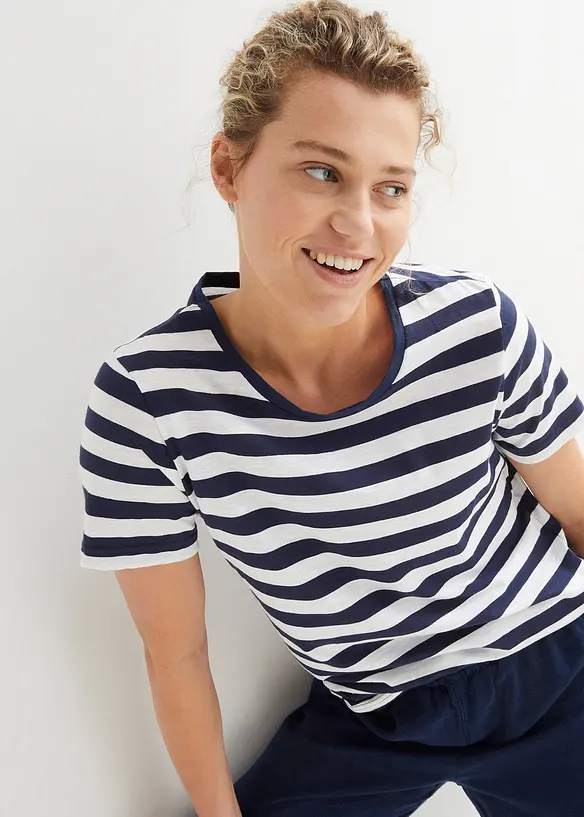 T-skjorte med rund hals (2-pack), bonprix