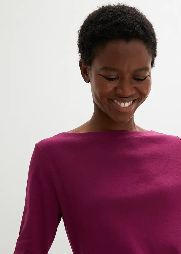 Langermet topp i 100% &oslash;kologisk bomull, bonprix