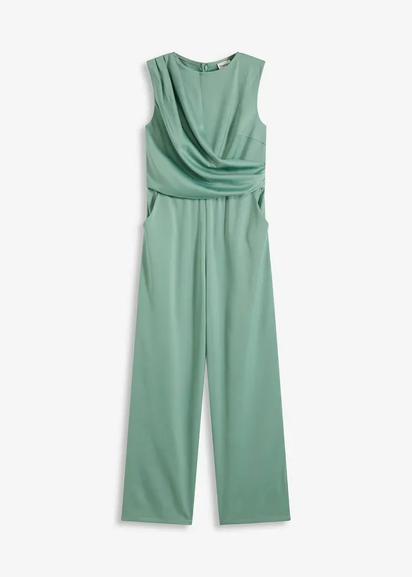 Jumpsuit i sateng med glans, bonprix