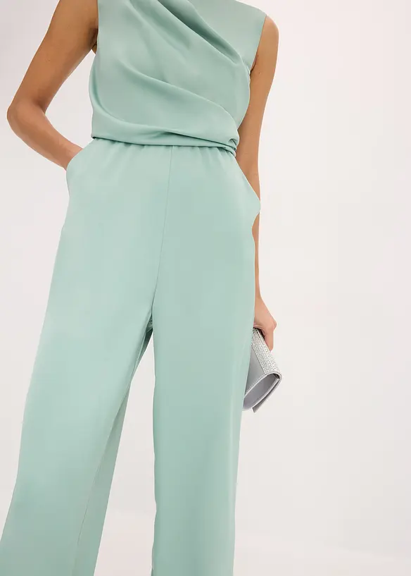 Jumpsuit i sateng med glans, bonprix