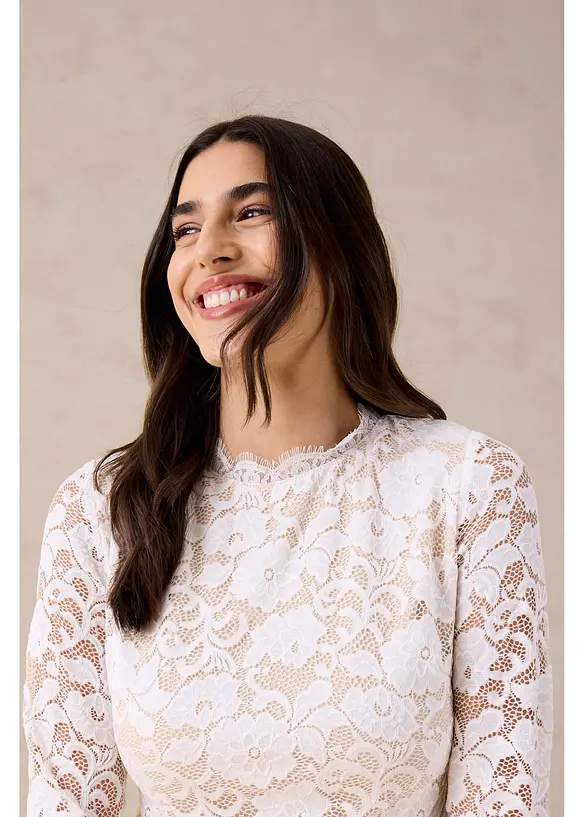 Langermet topp av blonde, bonprix