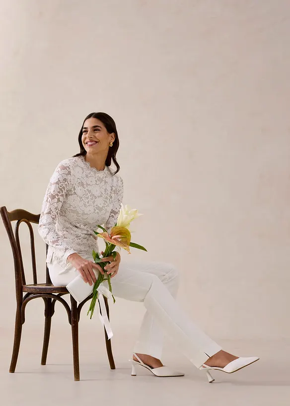 Langermet topp av blonde, bonprix