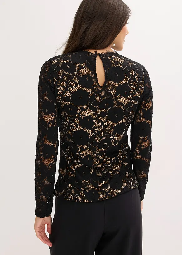 Langermet topp av blonde, bonprix