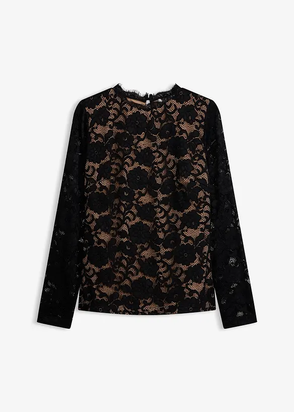 Langermet topp av blonde, bonprix