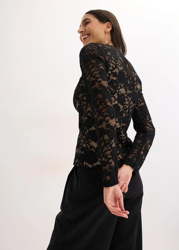 Langermet topp av blonde, bonprix