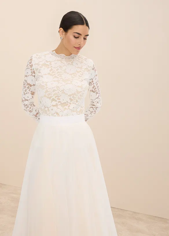 Langermet topp av blonde, bonprix