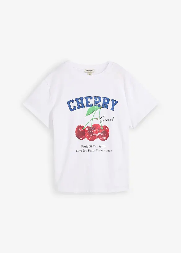 T-skjorte i 100% &oslash;kologisk bomull med trykk, bonprix