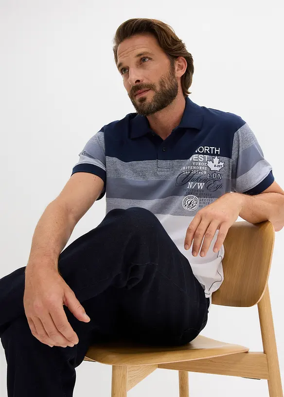 Poloskjorte i jersey i 100% &oslash;kologisk bomull, bonprix