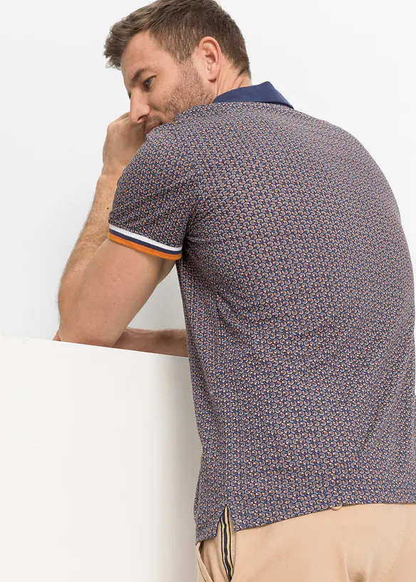 Kortermet jersey-poloskjorte i 100% &oslash;kologisk bomull, bonprix