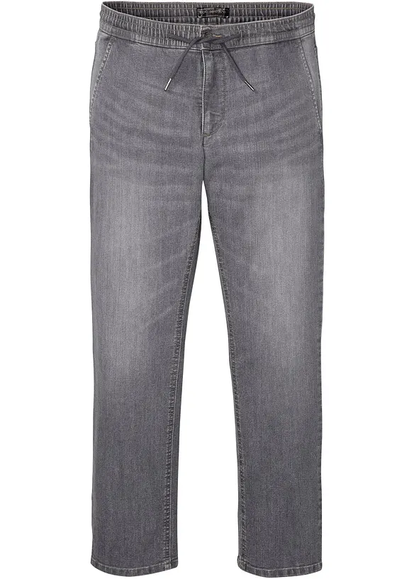 Regular fit-pull on-jeans i lett denim med stretchlinning, Straight, bonprix
