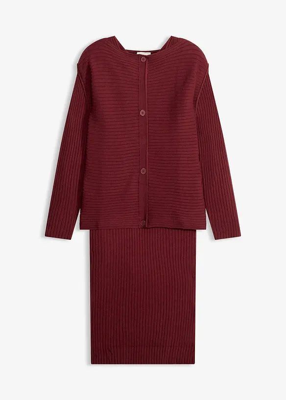 Strikket kjole og vest (2-delt sett), bonprix