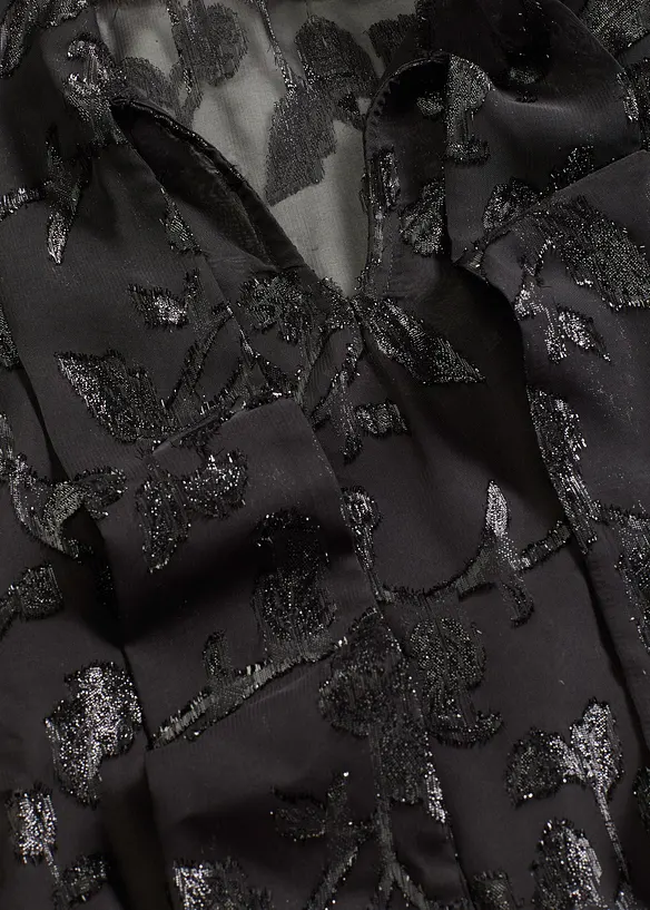 Oversized bluse med broderi, bonprix