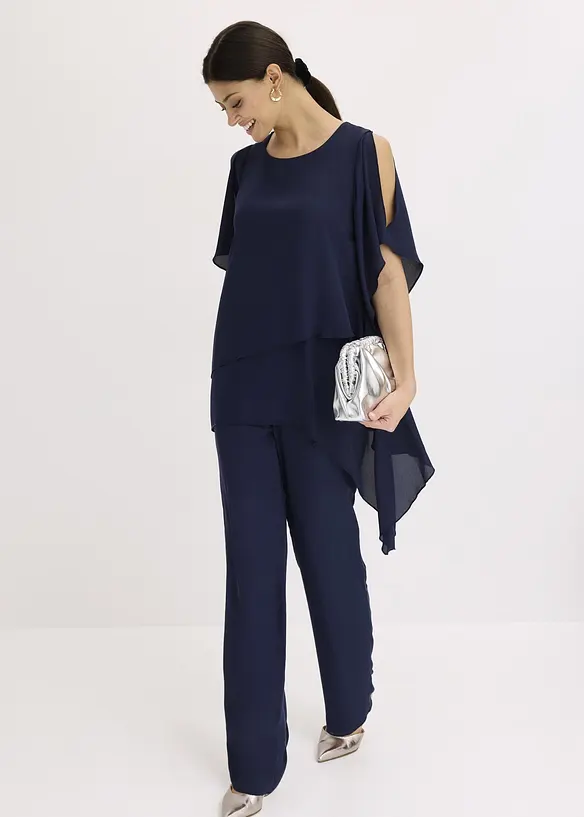 Bluse i lag p&aring; lag-stil med snipper i falden, bonprix