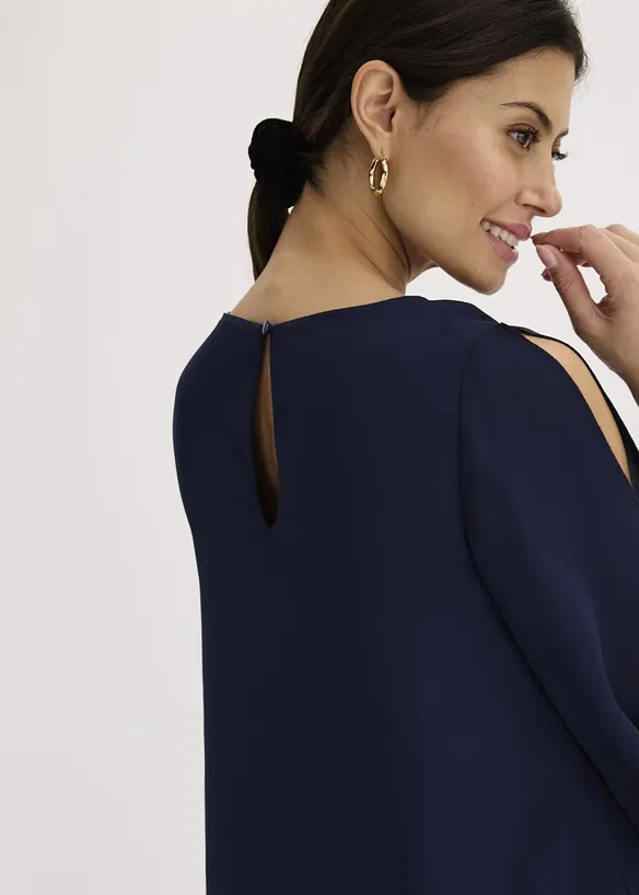 Bluse i lag p&aring; lag-stil med snipper i falden, bonprix