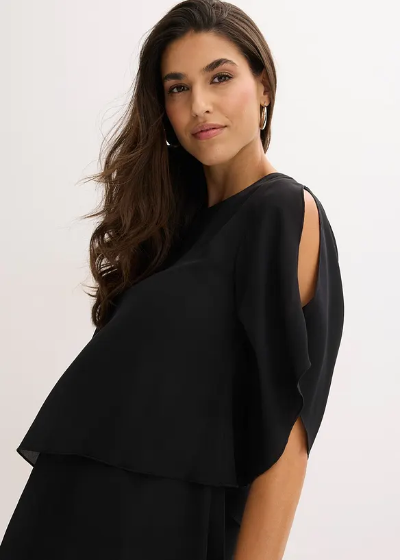 Bluse i lag p&aring; lag-stil med snipper i falden, bonprix