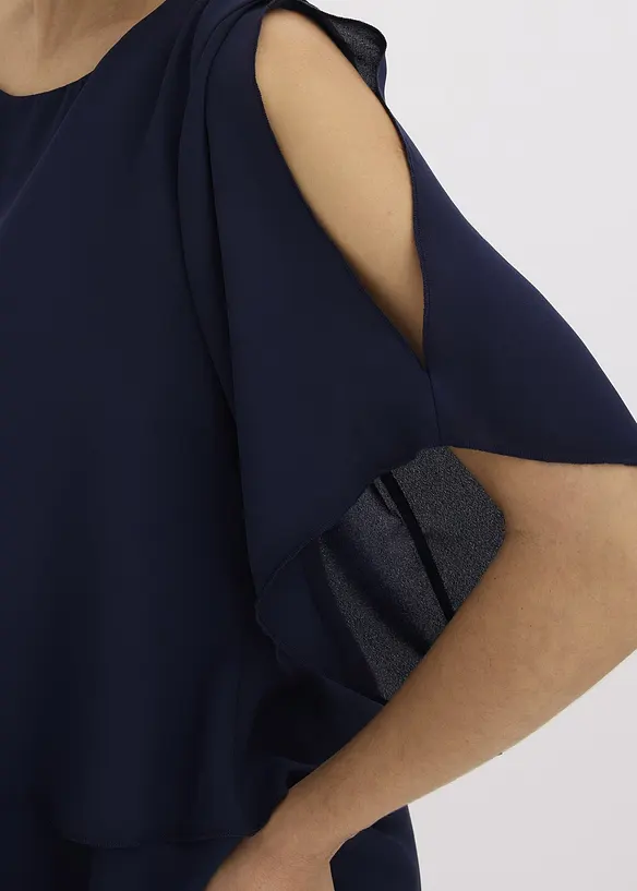 Bluse i lag p&aring; lag-stil med snipper i falden, bonprix