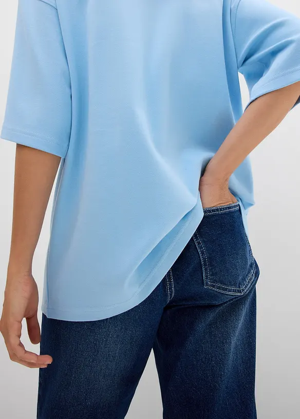 Oversized topp i formstabil, 100% &oslash;kologisk bomull, bonprix