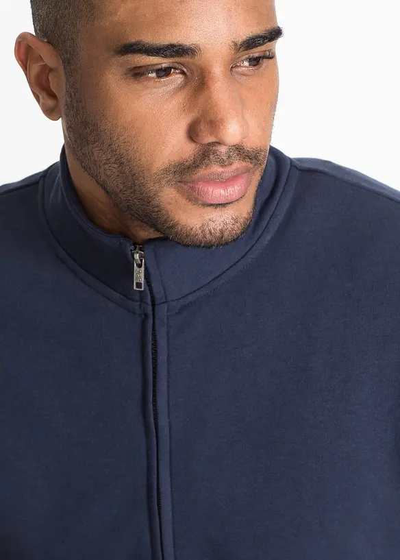 Sweatshirtjakke med h&oslash;y kant i halsen, bonprix