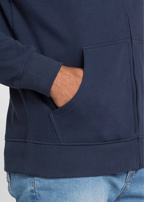 Sweatshirtjakke med h&oslash;y kant i halsen, bonprix