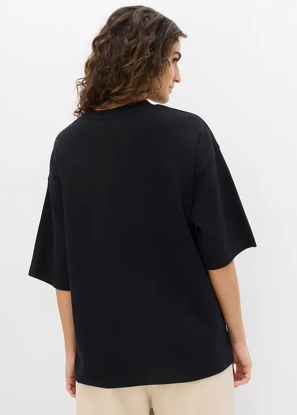 Oversized topp i formstabil, 100% &oslash;kologisk bomull, bonprix