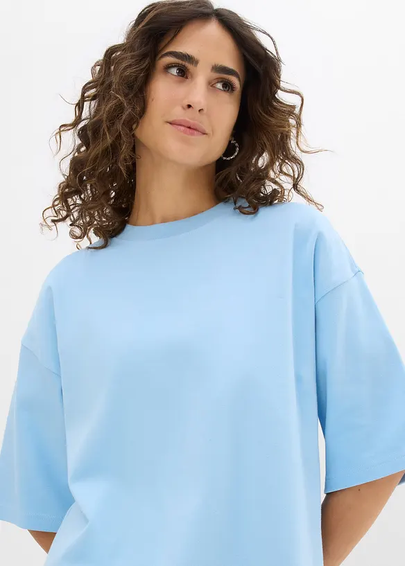 Oversized topp i formstabil, 100% &oslash;kologisk bomull, bonprix
