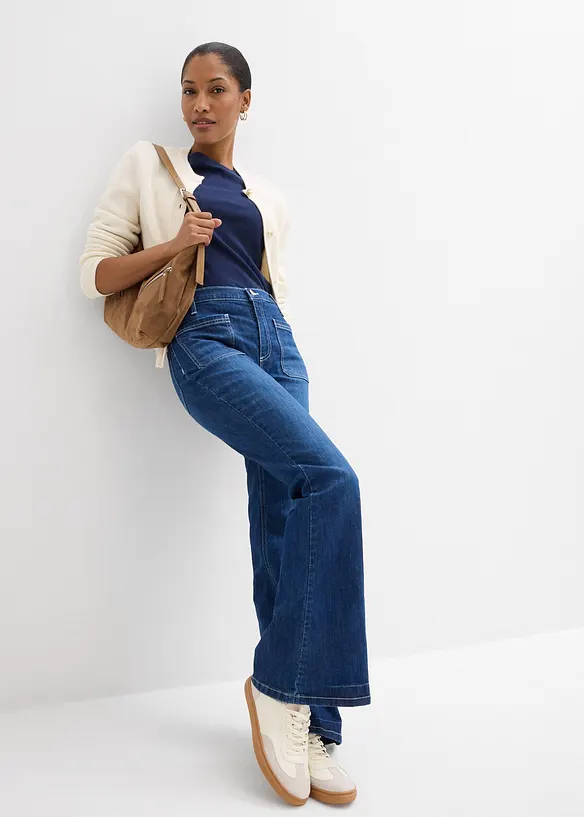 Bootcut-jeans High Waist, Stretch Full Length, bonprix