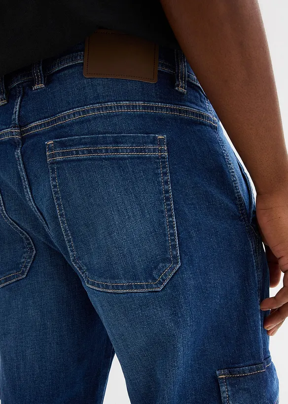 Regular Fit 3/4-cargojeans med stretch, Straight, bonprix