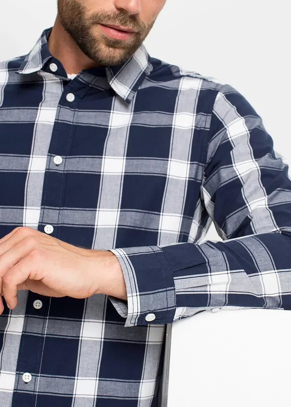 Langermet skjorte i 100% bomull, bonprix