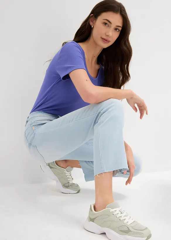 Flared-jeans High Waist, cropped, bonprix