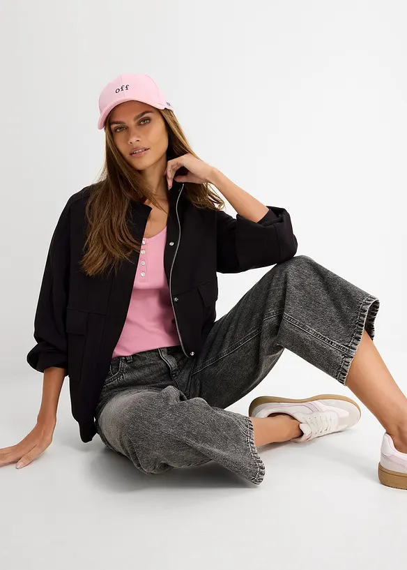 Loose Straight-jeans Mid Waist, cropped, bonprix