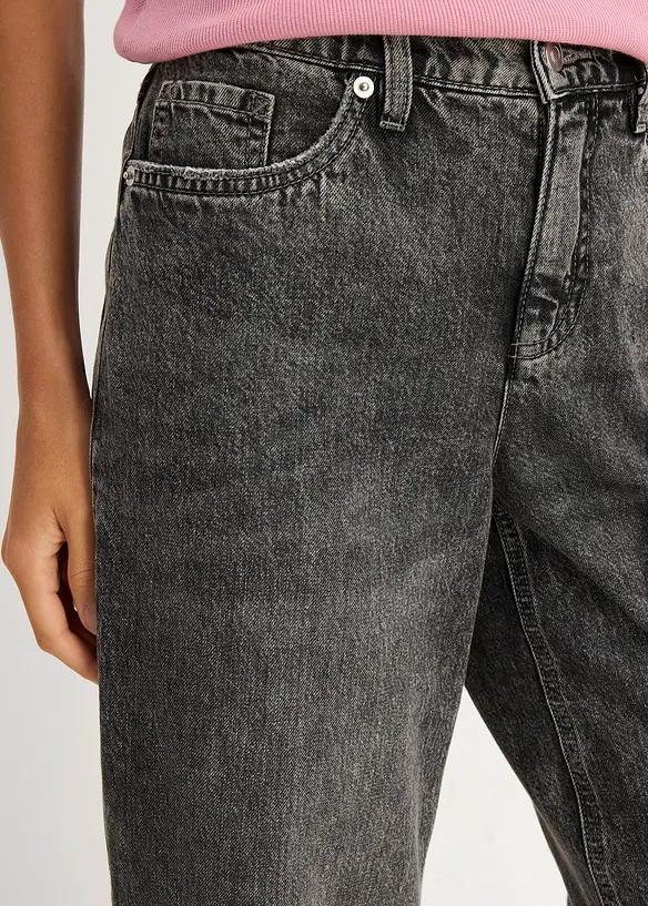 Loose Straight-jeans Mid Waist, cropped, bonprix
