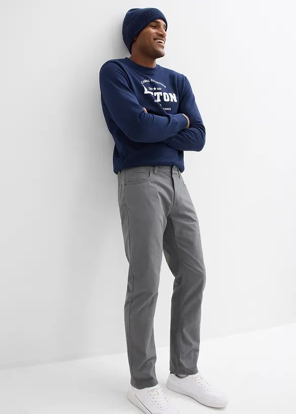 Regular Fit-twillbukse i 100% bomull, Straight, bonprix