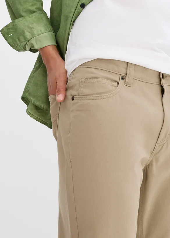 Regular Fit-twillbukse i 100% bomull, Straight, bonprix