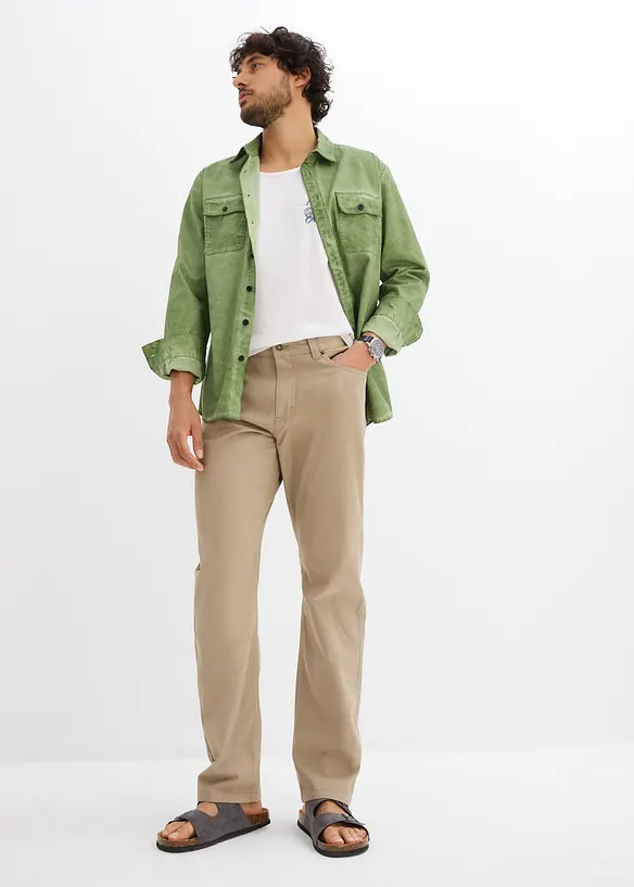 Regular Fit-twillbukse i 100% bomull, Straight, bonprix