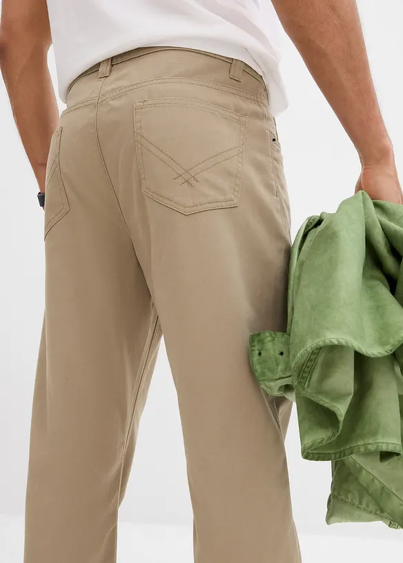 Regular Fit-twillbukse i 100% bomull, Straight, bonprix