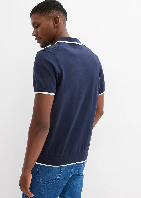 Poloskjorte med kontrastfargede detaljer, bonprix
