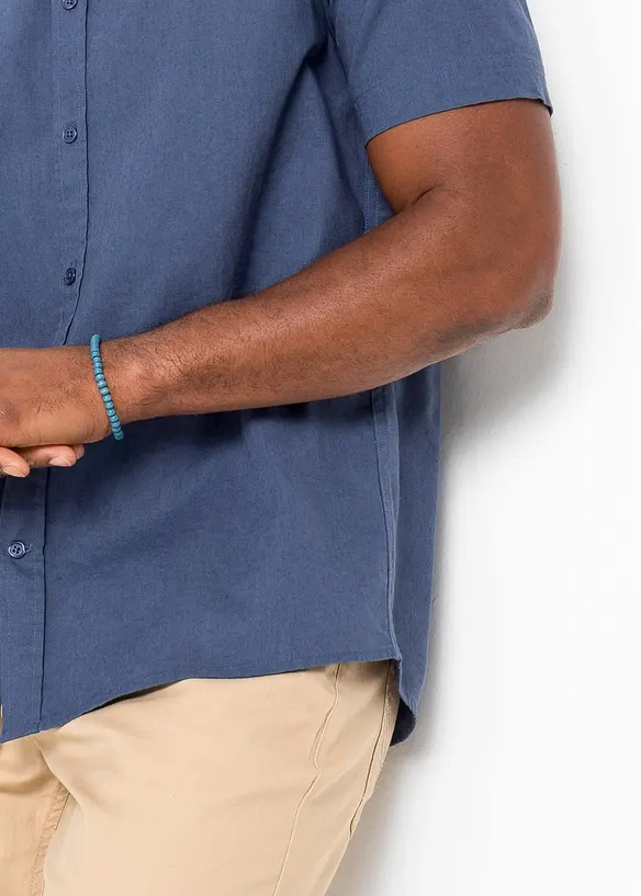 Kortermet skjorte i luftig linmiks, bonprix