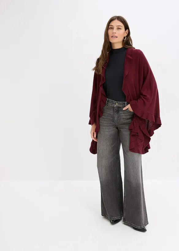 Poncho med kasjmirandel, bonprix