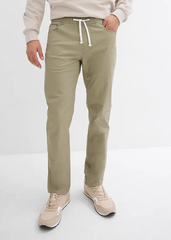 Regular Fit slip on-stretchbukse, Straight, bonprix