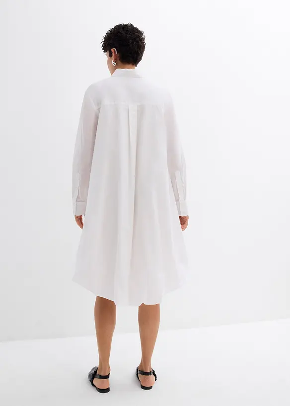 Skjortekjole i 100% bomull med boblekant, bonprix