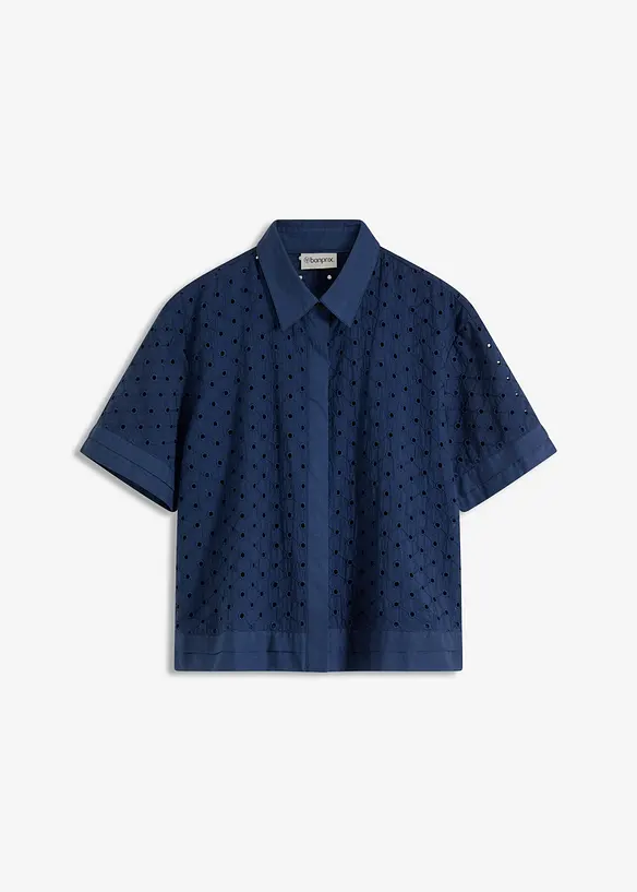 Bluse med hullbroderi, bonprix