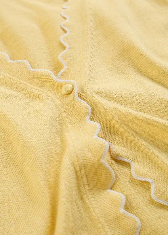 Finstrikket cardigan med silke, bonprix