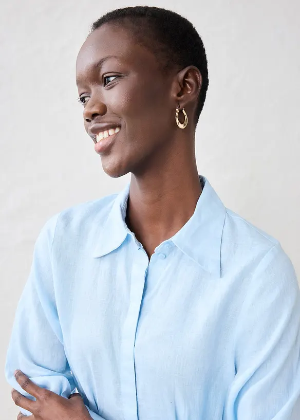 Skjortekjole i lin, bonprix