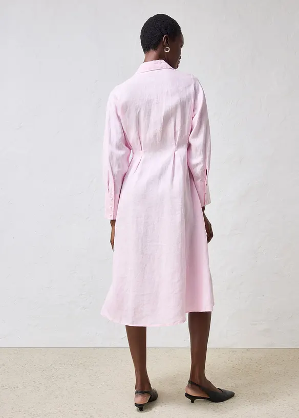 Skjortekjole i lin, bonprix