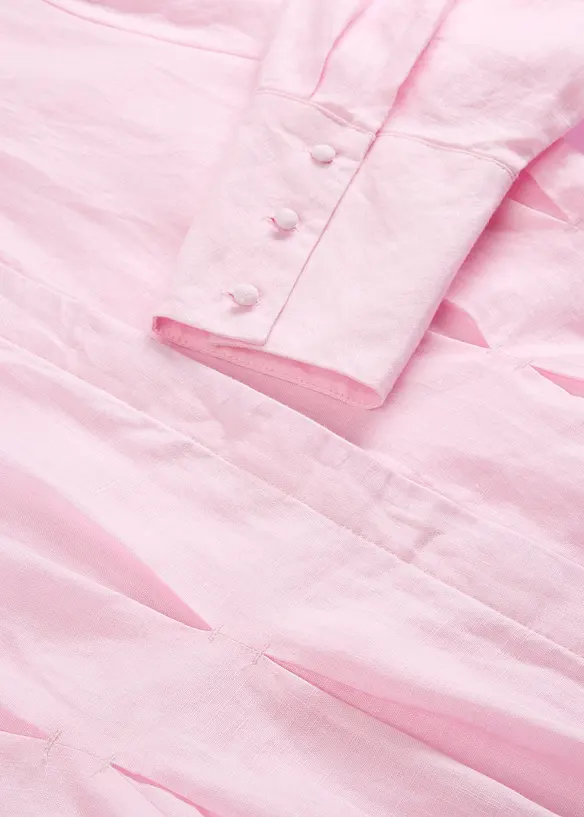 Skjortekjole i lin, bonprix