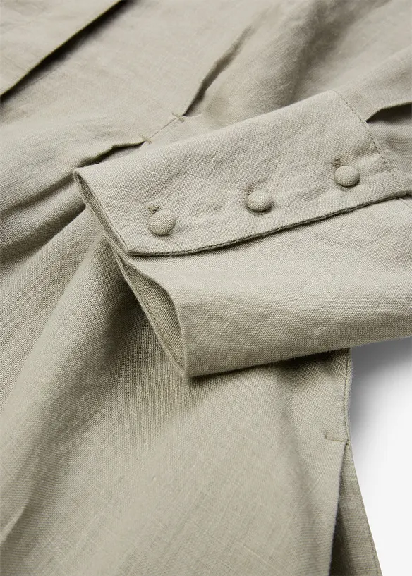 Skjortekjole i lin, bonprix